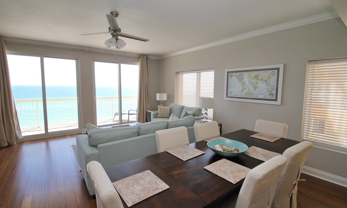 Panama City Beach Condo | 8th Floor! GORGEOUS CONDO! Wrap balcony with loungers. Master with Beach View