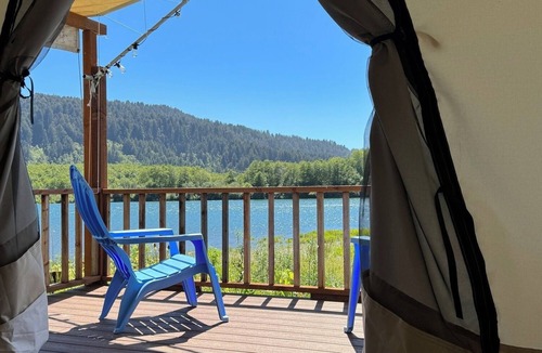 Klamath RV Rental | Glamping tent on the river.
