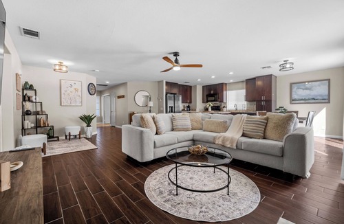 Hemet House | Hemet Haven, Pool, Hot Tub, Backyard, Arcades, Game Room, BBQ Grill and Fire Pit