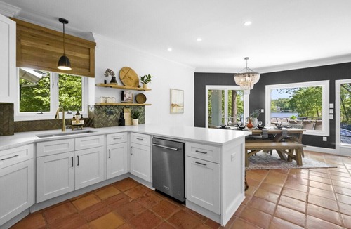 Mooresville Villa | Living the Dream: Luxurious Lakeside Home with New Private Pool and Poolhouse