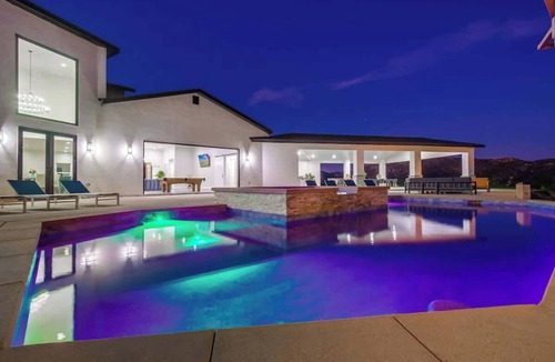El Cajon House | Luxury Resort Home with Pool, Pickleball Court & Golf Simulator