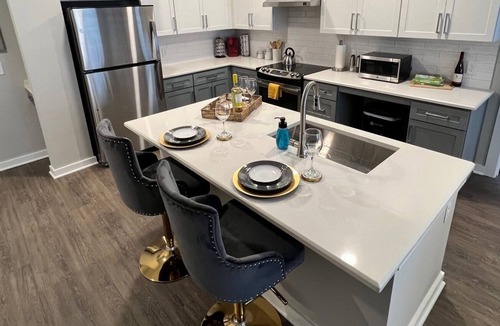 Charlotte Apartment | Mins to theme park and Top Golf! Shopping & food. Family-sized condo w/workspace