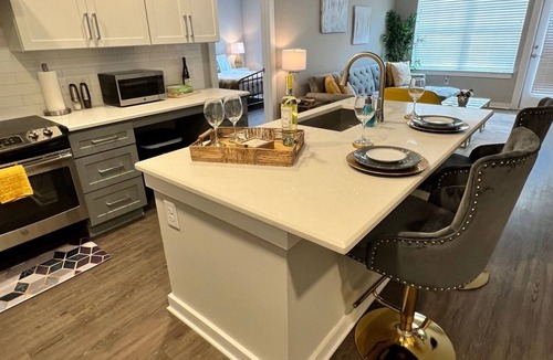 Charlotte Apartment | Mins to theme park and Top Golf! Shopping & food. Family-sized condo w/workspace