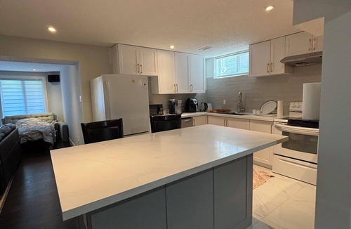 Grand River South Apartment | Studio unit with one bedroom double bed and one sofa bed