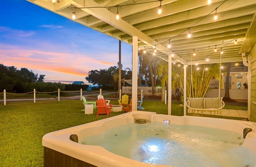Crystal Beach House | Waterfront Villa w/Hot Tub Game Room Kayaks Bikes