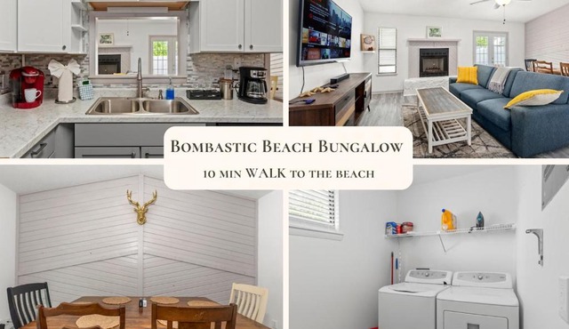 Bombastic Beach Bungalow, 10 Min WALK to the Beach