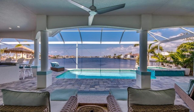 Gorgeous 4-bedroom Home with Heated Pool in charming lake Waterfront Cape Coral