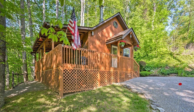 HOT TUB,WIFI, JACUZZI, FIRE PIT, ~A/C~ CREEK, 2 MIN TO MAGGIE