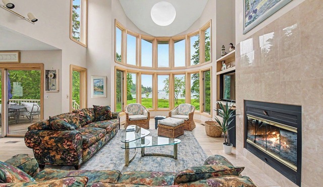 Waterfront Home Lake Charlevoix Oyster Bay Mooring Buoy Private Dock Beach fire!